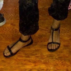 The Limited Black Patent Sandals